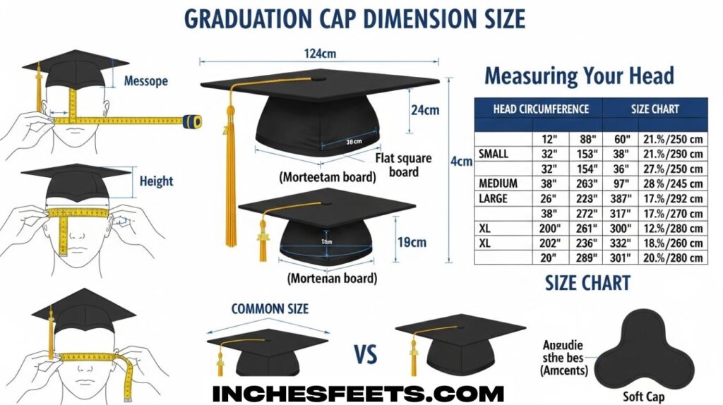 Graduation Cap Dimension Size
