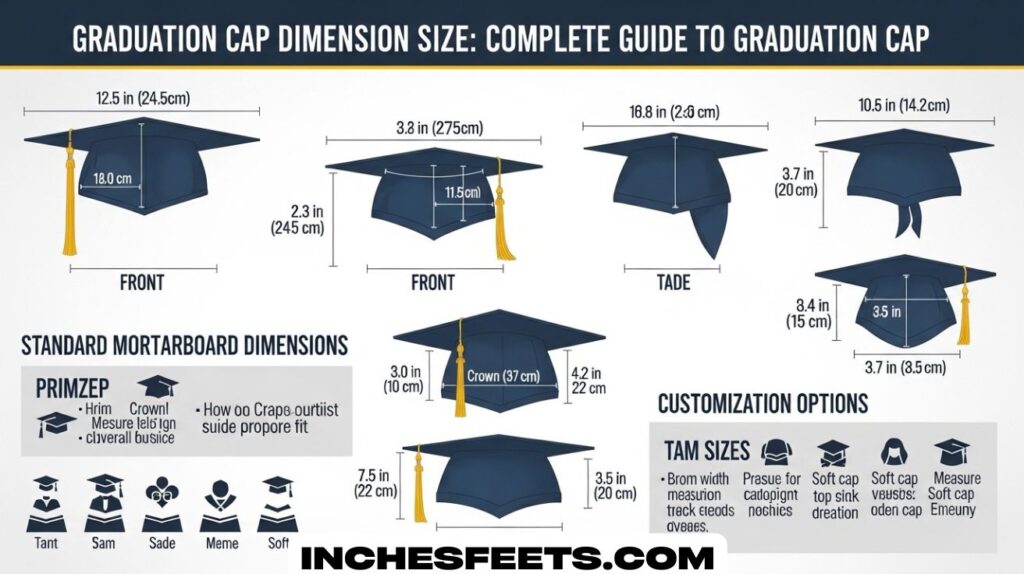 Graduation Cap Dimension Size