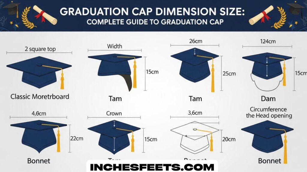 Graduation Cap Dimension Size