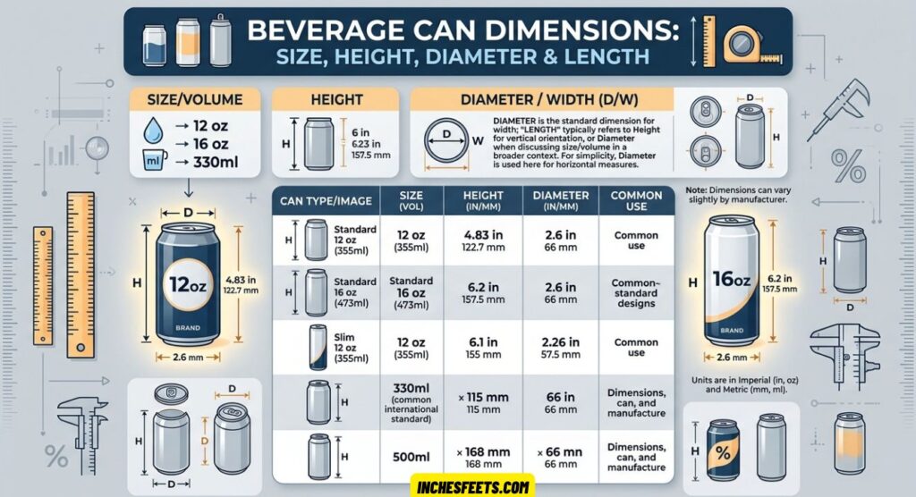 Beverage Can Dimensions